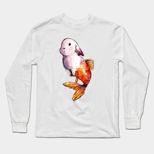 Goldfish Mermaid Bunny Long Sleeve T-Shirt